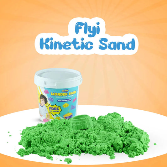 Green Sand And Polymer Kinetic Sand Set For Kids