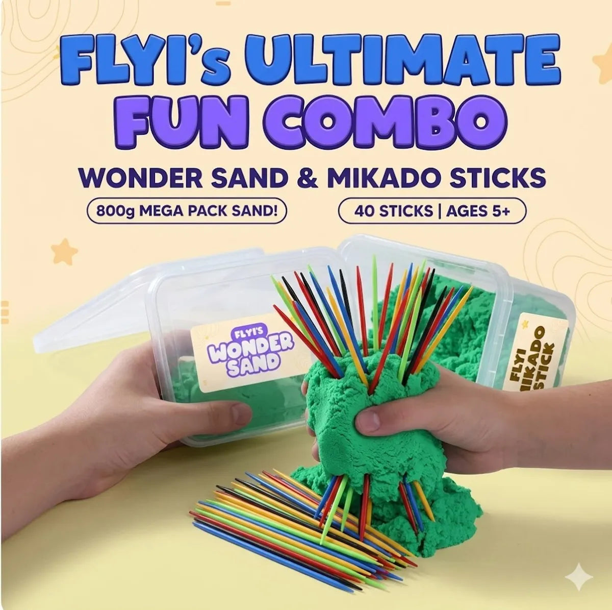 Multicolor Stick Game And Kinetic Sand For Kids Pack of 2