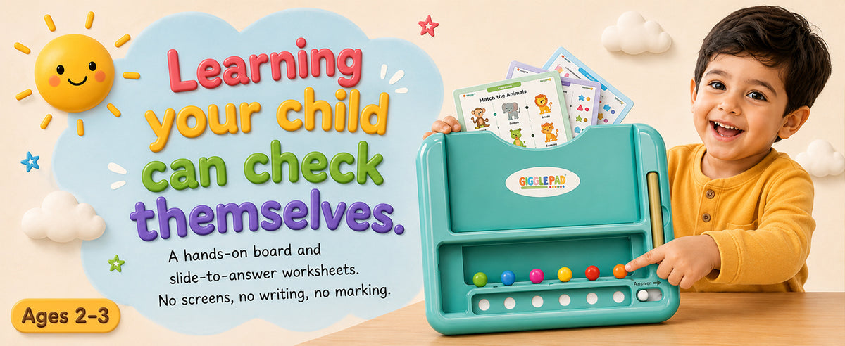GigglePad Sprout learning board and worksheets