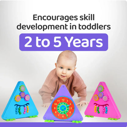 3-in-1 Activity Triangle Toy for Kids 2+ Years