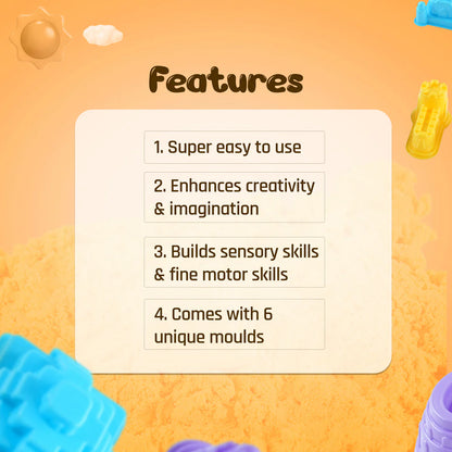 Wonder Sand with 6 Moulds – Creative Play Set (3+ Years)
