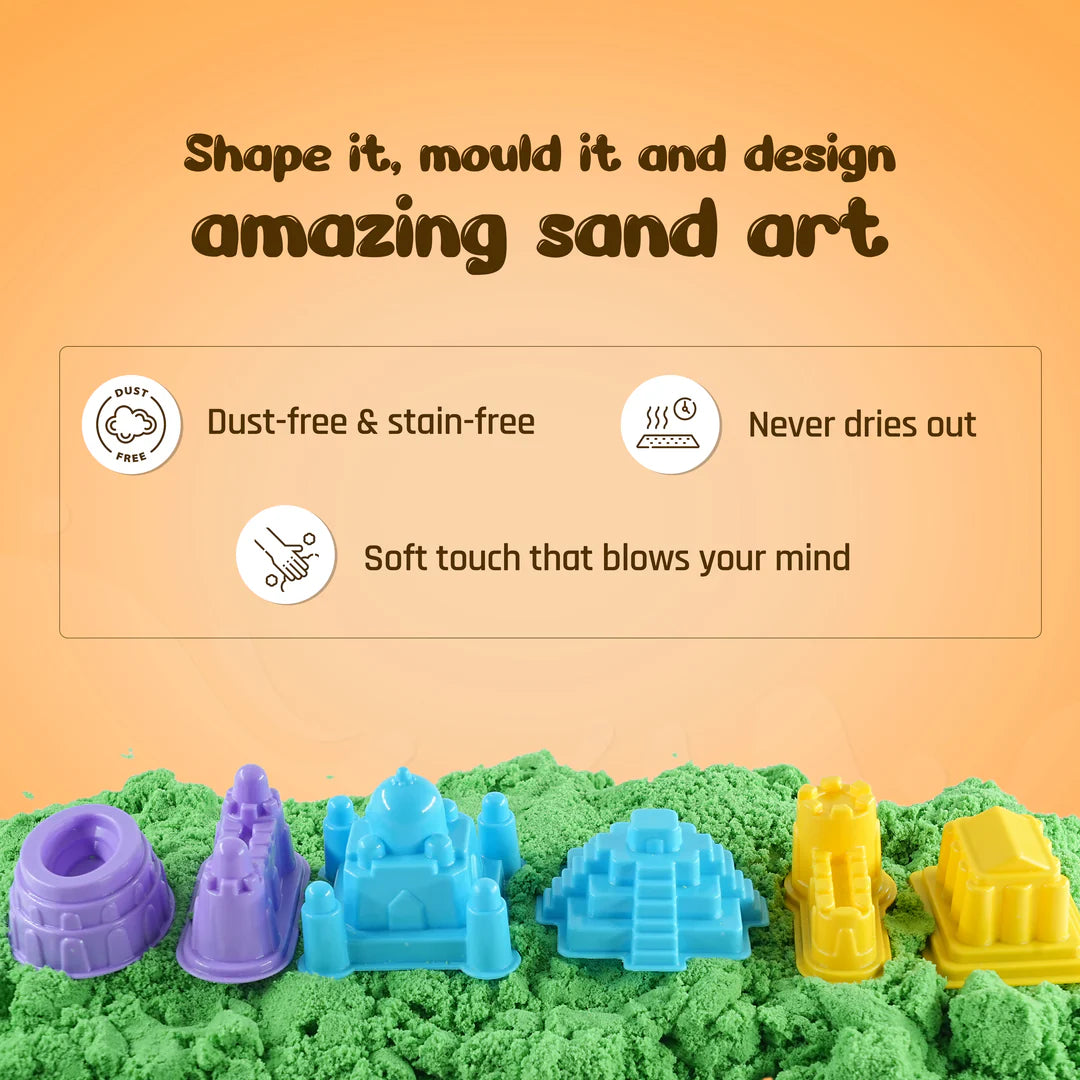 Wonder Sand with 6 Moulds – Creative Play Set (3+ Years)