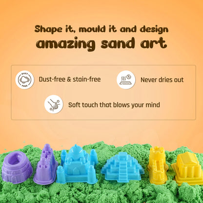 Wonder Sand with 6 Moulds – Creative Play Set (3+ Years)