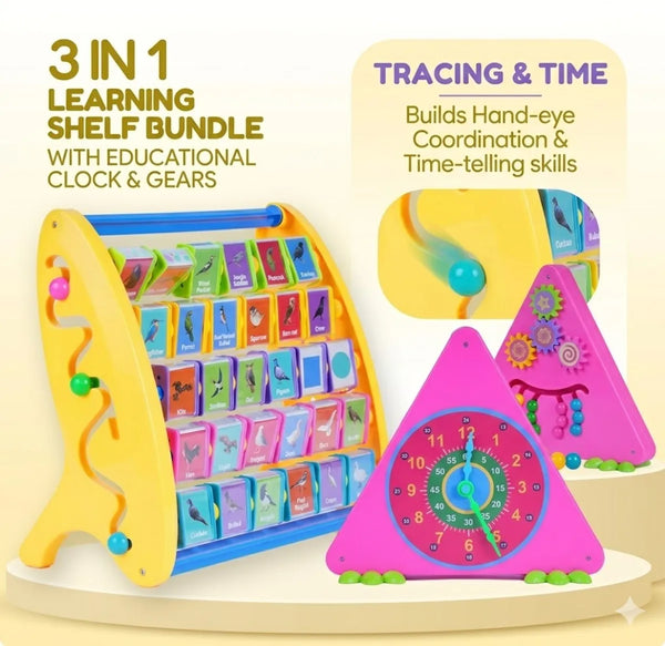 Multicolor Learning Shelf And Activity Toy Set For Kids Pack of 2
