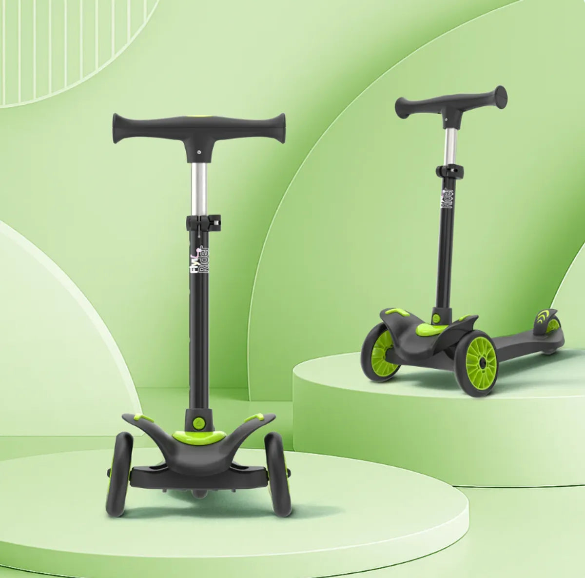 Black, Green And Multicolor Ride-On Toy And Activity Set For Kids Pack of 2