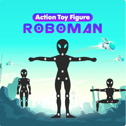 Black Plastic Robot Toy For Kids