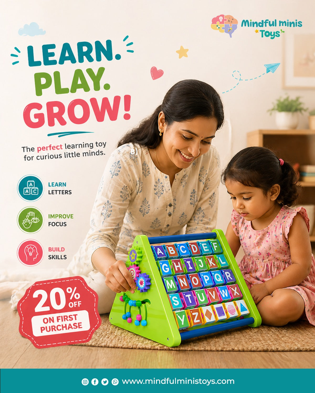 Activity Triangle 8-in-1 Toy for Kids 2+ Years