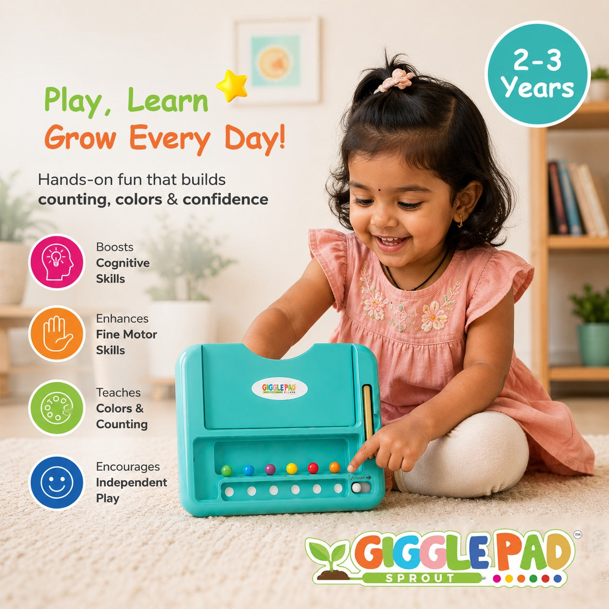 GigglePad™ Sprout by Mindful Minis Toys (Nursery | Ages 2–3 Years)