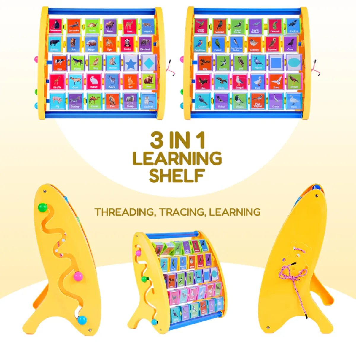 Multicolor Learning Shelf And Activity Toy Set For Kids Pack of 2