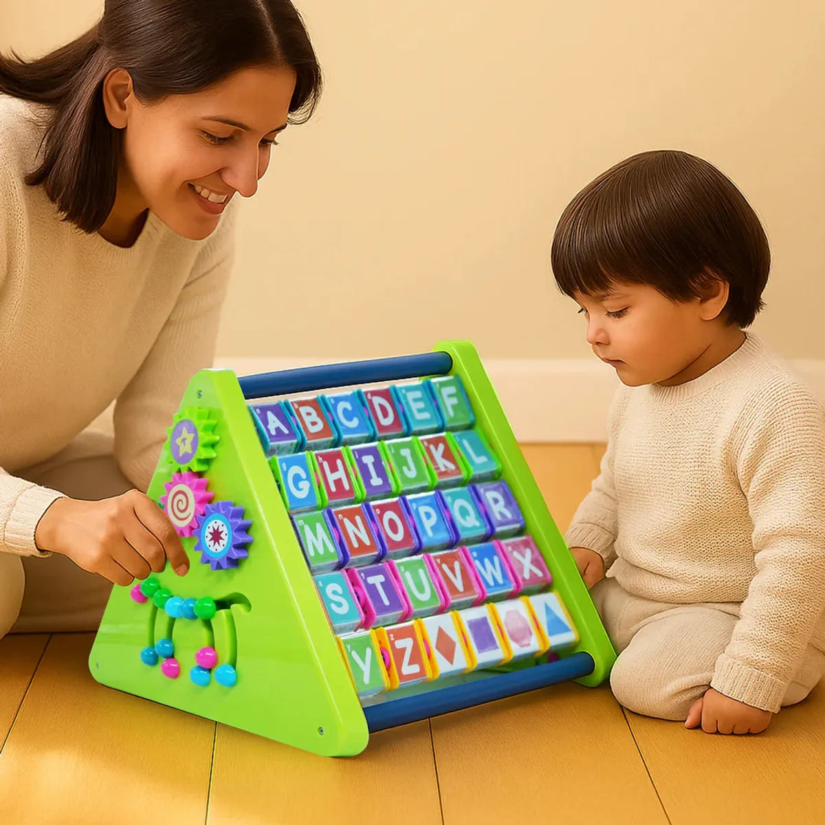 Black, Green And Multicolor Ride-On Toy And Activity Set For Kids Pack of 2
