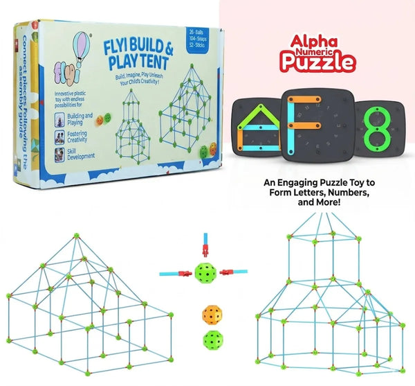 Multicolor Play Tent And Alphabet Puzzle For Kids Pack of 2