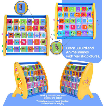 3-in-1 Learning Shelf For Kids - Animal and Bird Names English (3+ Years)